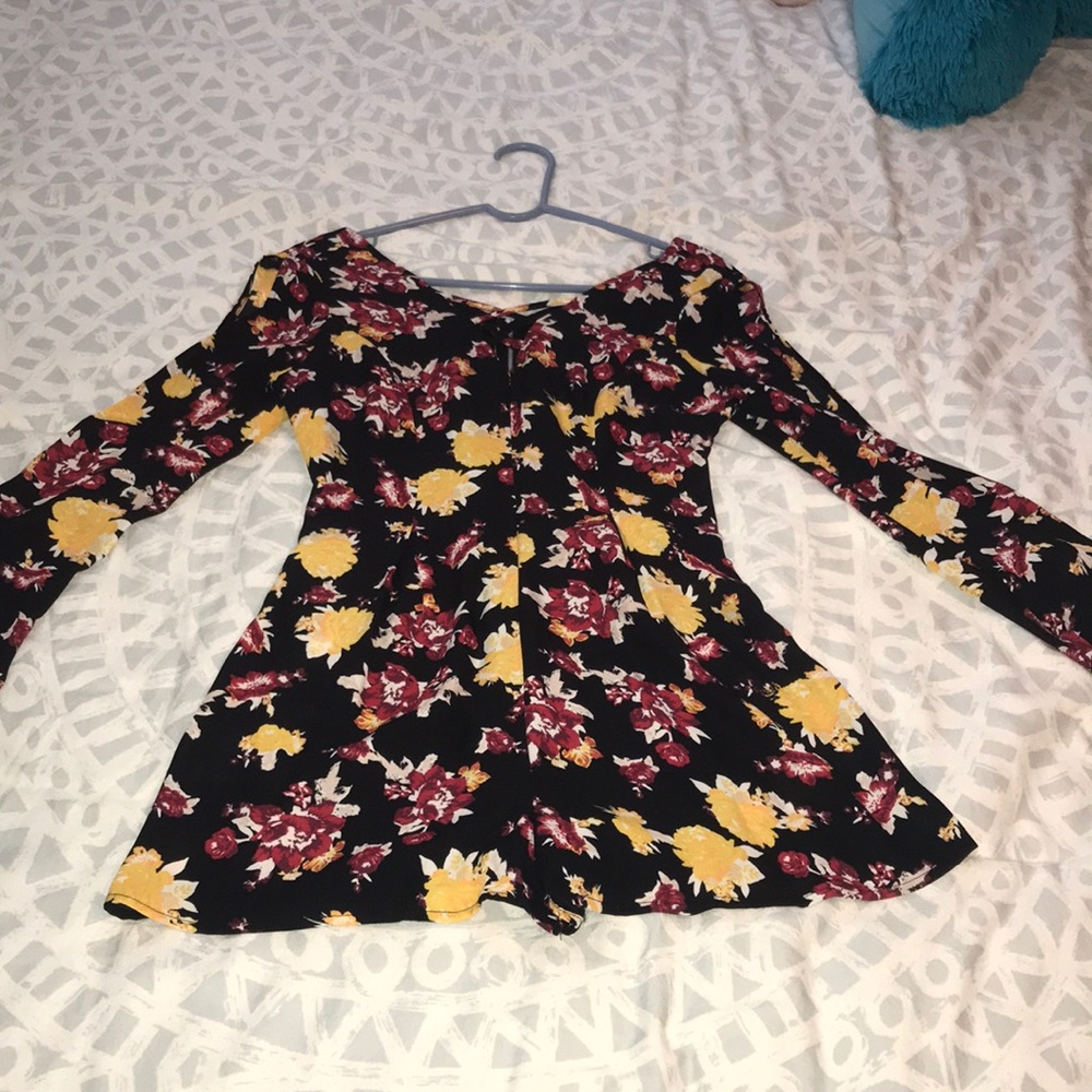 Floral long sleeve romper
